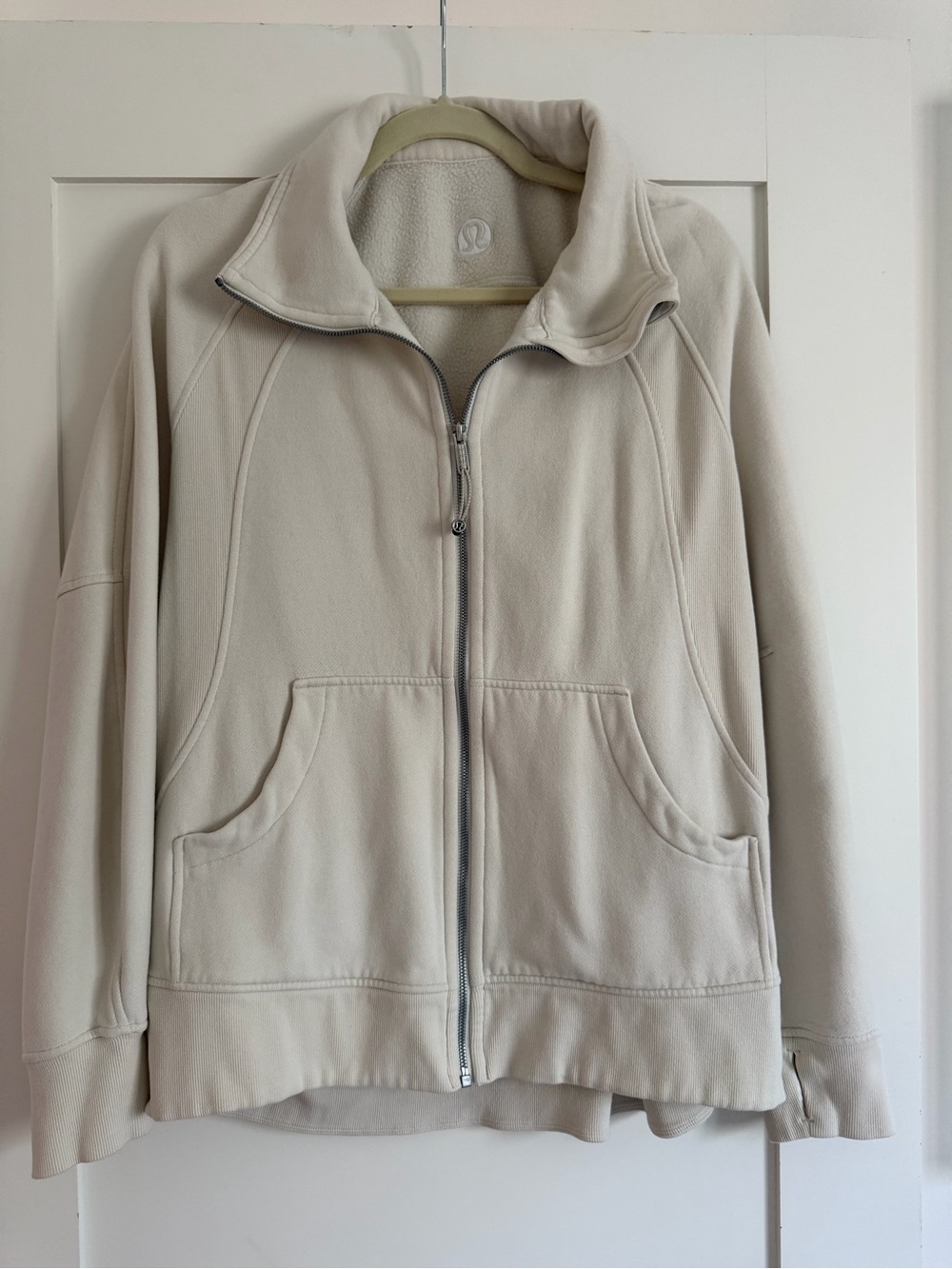 lululemon athletica off white Full-Zip Scuba sweatshirt